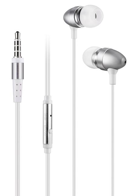 Buy METAL EARPHONES WITH MICROPHONE - SILVER in NZ. 