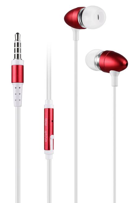 Buy METAL EARPHONES WITH MICROPHONE - RED in NZ. 