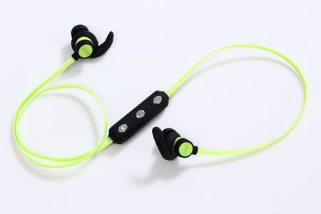 BLUETOOTH SPORTS EARPHONES WITH/VOL CONTROL - BLACK/LIME
