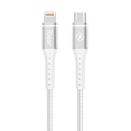 Buy USB-C TO 8 PIN CABLE - SUIT iPhone 5 TO 14 - HEAVY DUTY BRAIDED - 1M - WHITE in NZ. 