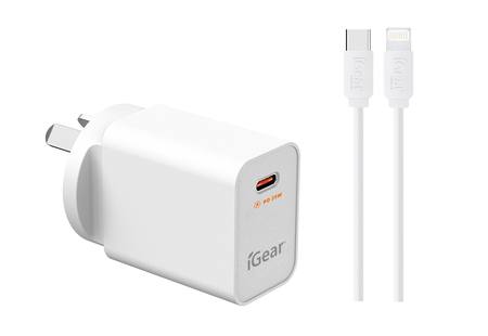 Buy WALL CHARGER 240V USB-C (TYPE C) 25W WITH USB-C TO 8 PIN CABLE in NZ. 