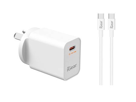 Buy WALL CHARGER 240V USB-C (TYPE C) 25W WITH USB-C TO USB-C CABLE in NZ. 